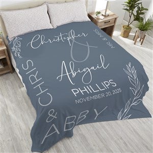 Elegant Couple Personalized Wedding 90x108 Plush King Fleece Blanket - 37819-K