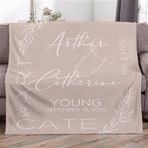 Elegant Couple Personalized Wedding 50x60 Light Weight Fleece Blanket - 37819-LF