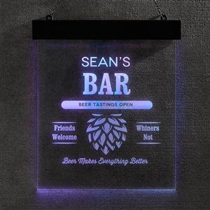 His Place Personalized Light Up Sign - Brewery Hops - 37820-H