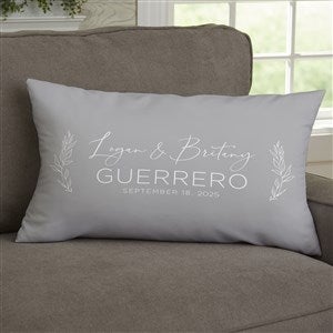 Elegant Couple Personalized Wedding Lumbar Velvet Throw Pillow - 37821-LBV