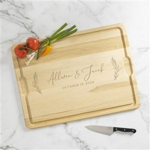 Elegant Couple Personalized Wedding Maple Cutting Board-12x17 - 37833