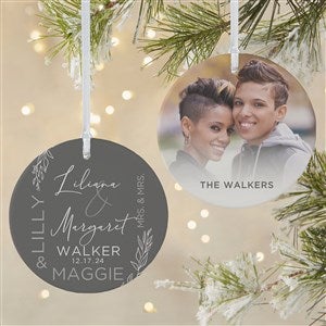 Elegant Couple Wedding Personalized Ornament-3.75quot; Matte - 2 Sided - 37839-2L