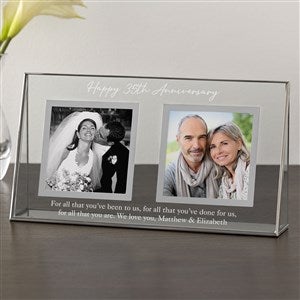 To My Parents Personalized Anniversary Double Photo Glass Frame - 37881