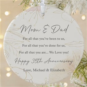 To My Parents Personalized Ornament-3.75" Matte - 1 Sided - 37883-1L