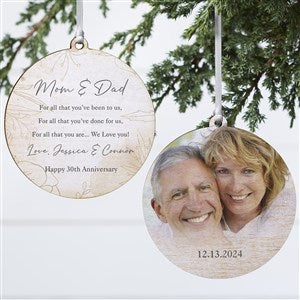 To My Parents Personalized Ornament- 3.75" Wood - 2 Sided - 37883-2W