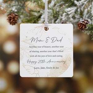 To My Parents Personalized Square Photo Ornament- 2.75 Metal - 1 Sided - 37883-1M
