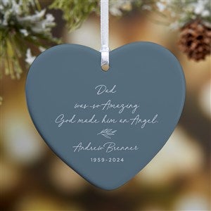 So Amazing God Made An Angel Personalized Heart Ornament- 3.25" Glossy - 1 Sided - 37895-1