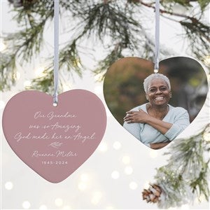 So Amazing God Made An Angel Personalized Heart Ornament- 4" Matte - 2 Sided - 37895-2L