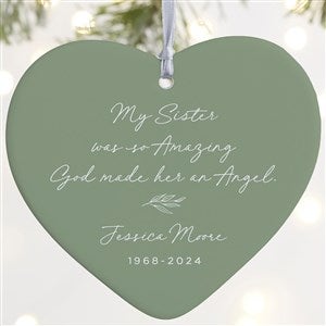 So Amazing God Made An Angel Personalized Heart Ornament- 4quot; Matte - 1 Sided - 37895-1L