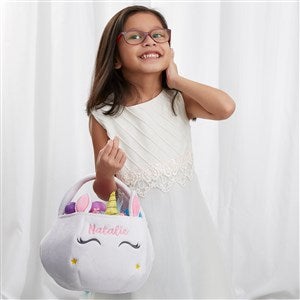 Unicorn Embroidered Plush Easter Basket