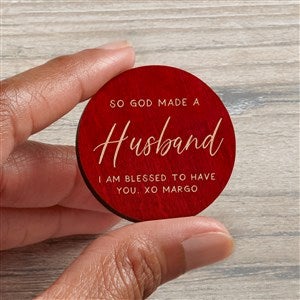 So God Made… Personalized Wood Pocket Token- Red Stain - 37967-R