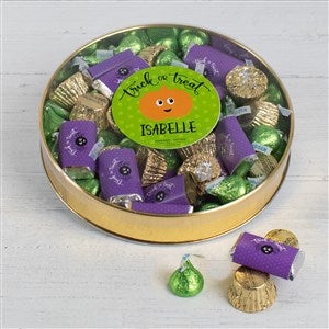 Happy Halloween Personalized Large Tin with Hersheys & Reeses Mix - 37992D-L