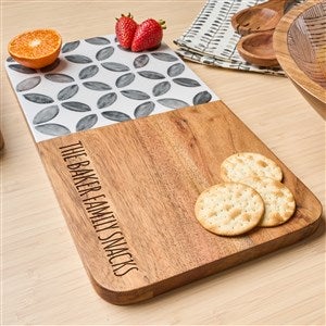 Personalized Wooden Cutting & Serving Board With White Handle