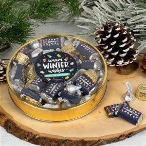 Warm Wishes Personalized Large Tin with Hersheys & Reeses Mix - 38014D-L