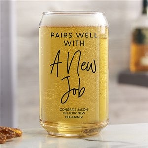 Pairs Well With...Personalized Printed 16oz. Beer Can Glass - 38048-B