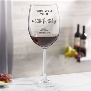 Pairs Well With...Printed Red Wine Glass - 38049-R