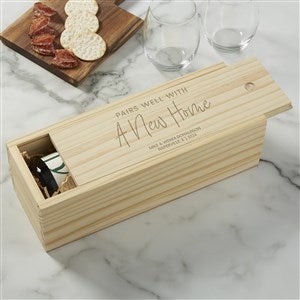 Pairs Well With...Engraved Wood Wine Box - 38052