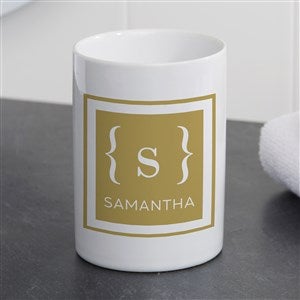 Classy Monogram Personalized Ceramic Bathroom Cup - 38076