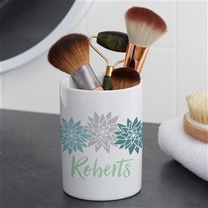 Mod Floral Personalized Ceramic Bathroom Cup - 38083