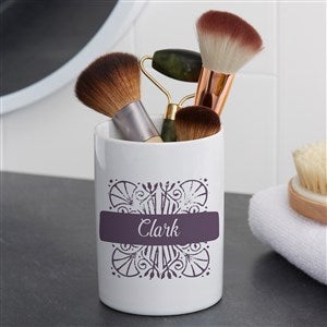 Stamped Pattern Personalized Ceramic Bathroom Cup - 38085