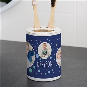 Photo Bubbles Personalized Ceramic Toothbrush Holder - 38118