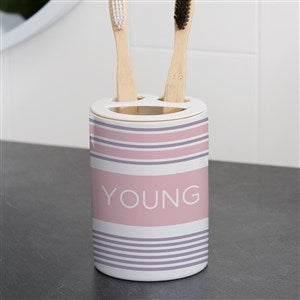 Turkish Stripes Personalized Ceramic Toothbrush Holder - 38121