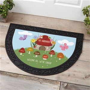 Mushroom Family Personalized Half Round Doormat - 38159