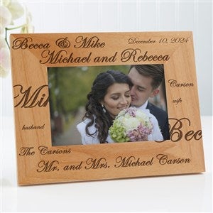 Mr.  Mrs. Collection Engraved Photo Frame- 4 x 6 - 3817