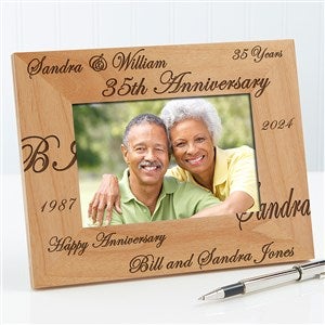 Engraved Wood 4x6 Anniversary Picture Frame - Forever  Always - 3818-S