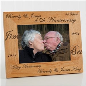 Engraved Wood 5x7 Anniversary Picture Frame - Forever  Always - 3818-M