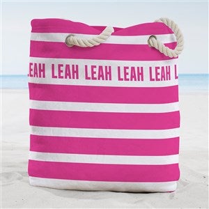 Classic Stripe Personalized Beach Bag- Large - 38237-L