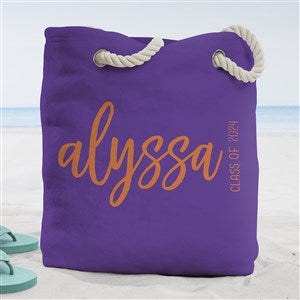 Graduation Scripty Style Personalized Terry Cloth Beach Bag- Large - 38249-L
