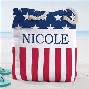 Red, White  Blue Personalized Beach Bag- Large - 38255-L