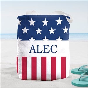 Red, White  Blue Personalized Beach Bag- Small - 38255-S