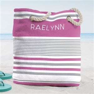 Turkish Stripes Personalized Terry Cloth Beach Bag- Large - 38262-L