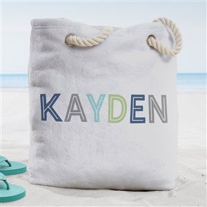 Boys Colorful Name Personalized Terry Cloth Beach Bag- Large - 38264-L
