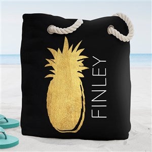 Golden Pineapple Personalized Terry Cloth Beach Bag- Large - 38271-L