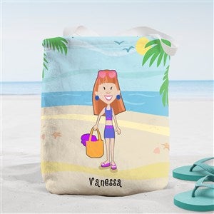 Summer Family Characters Personalized Beach Bag- Small - 38274-S