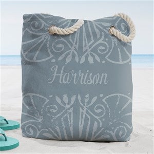 Stamped Pattern Personalized Terry Cloth Beach Bag- Large - 38286-L