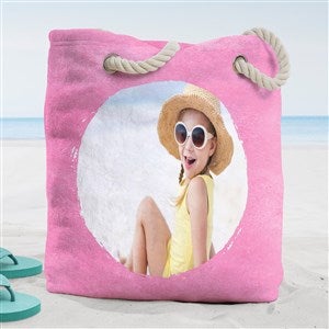 Watercolor Photo Personalized Terry Cloth Beach Bag- Large - 38295-L