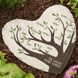 Family Tree Personalized Heart Garden Stone - 9.75 x 10.25 - 38340-L