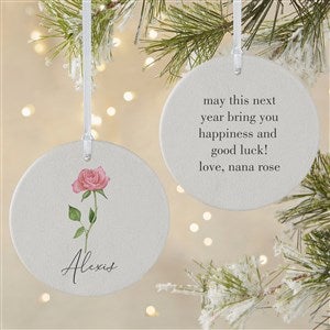 Birth Month Flower Personalized Ornament- 3.75quot; Matte - 2 Sided - 38377-2L