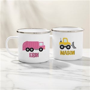 Construction  Monster Trucks Personalized Kids Enamel Mug-Large - 38424-L