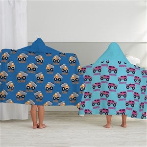 Construction  Monster Trucks Personalized Kids Hooded Bath Towel - 38437
