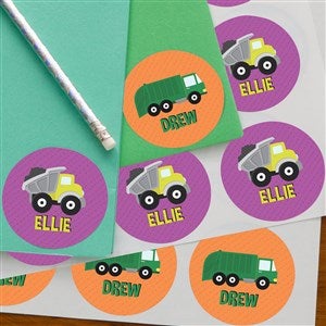 Construction  Monster Trucks Personalized Stickers - 38440