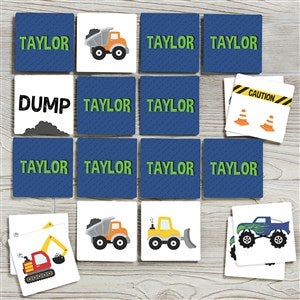 Construction  Monster Trucks Personalized Memory Game - 38443