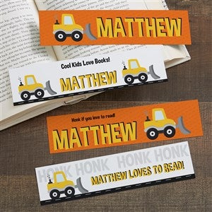 Construction  Monster Trucks Personalized Paper Bookmarks Set of 4 - 38453