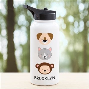 Animal Pals Personalized Double-Wall Vacuum Insulated 32 oz. Water Bottle - 38470-L
