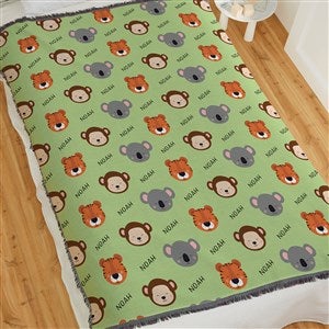 Animal Pals Personalized 56x60 Woven Throw - 38487-A