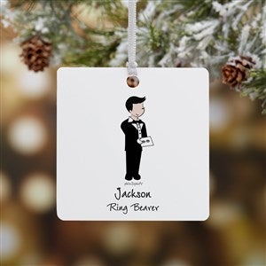 Ring Bearer philoSophies® Square Photo Ornament- 2.75" Metal 1-Sided - 38536-1M